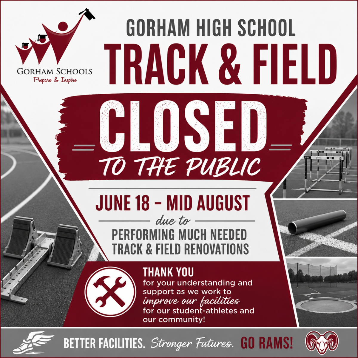 GHS Track & Field Closure Notice 06 18 26 - Mid August 2026