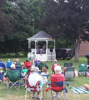 gazebo with band playing